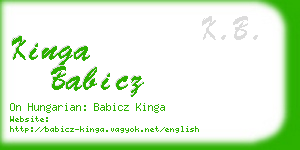 kinga babicz business card